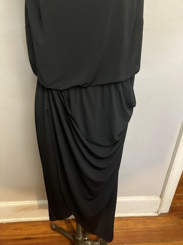 INC black Dress midi Faux Wrap Sleeveless Large NWT - Picture 3 of 5