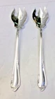 2 DANCING FLOWERS STERLING SILVER ICE CREAM FORKS-ELEGANT 1950 REED/BARTON FINE
