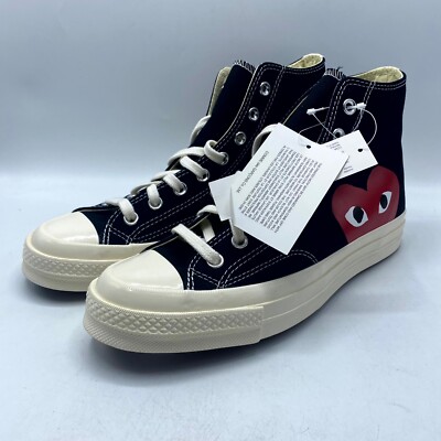 Converse Chuck 70 CDG Sneaker Black White 150204C Mens Size 7 New