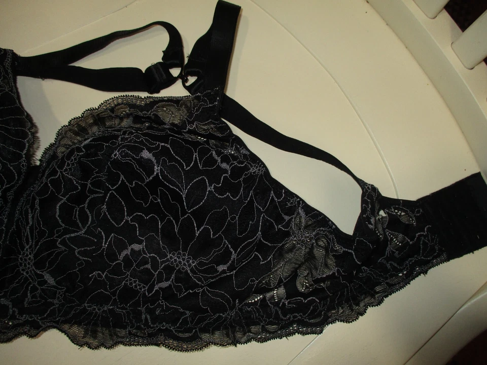 Sutiã Bali 6592 preto GG com renda sem fio - Imagem 2 de 3