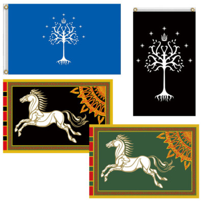 Tree of Gondor & Rohan Pferd Fahne/ Flagge | 90 x 150 cm
