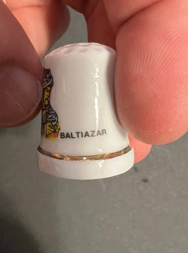Baltiazar-Balthazar Fingerhut König Krone Gesicht Porzellan Vintage Top Zustand - Bild 8 von 9
