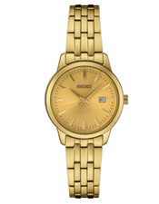 Women's Essentials Quartz Champagne Dial Seiko Gold Tone Analog Watch SUR444