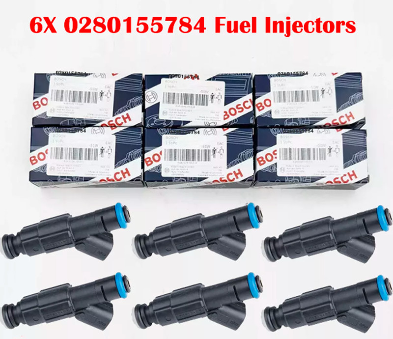 6X Genuine Bosch OEM 4-hole Fuel Injectors For 99-04 Jeep Cherokee Wrangler 4.0