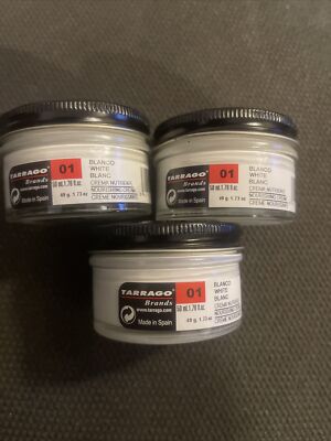Tarrago Shoe Cream - Cleans and Shines Leather White Lot Of 3