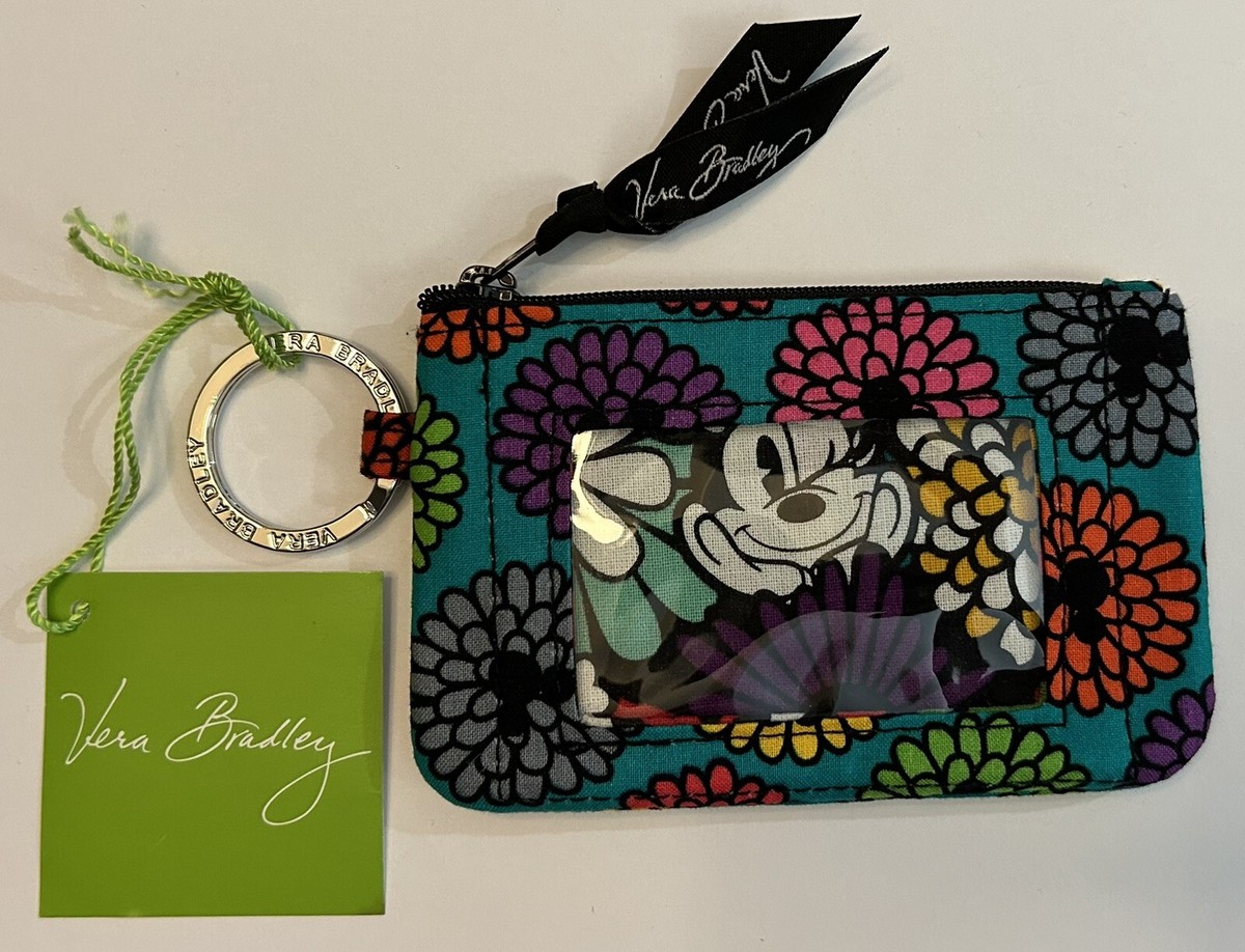 RARE Vera Bradley Magical Blooms Zip ID Disney Parks Retired