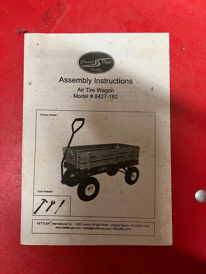 Vagón clásico Flyer Kettler neumático de aire de gran tamaño rojo Foto 3 de 4