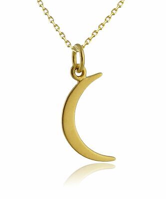 24K Or Plaque Argent Sterling Or-Moon Galaxy Crescent Moon Charme Collier