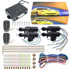 Car Alarm System With Keyless Entry Plus Pair of 2 wire Door Actuator