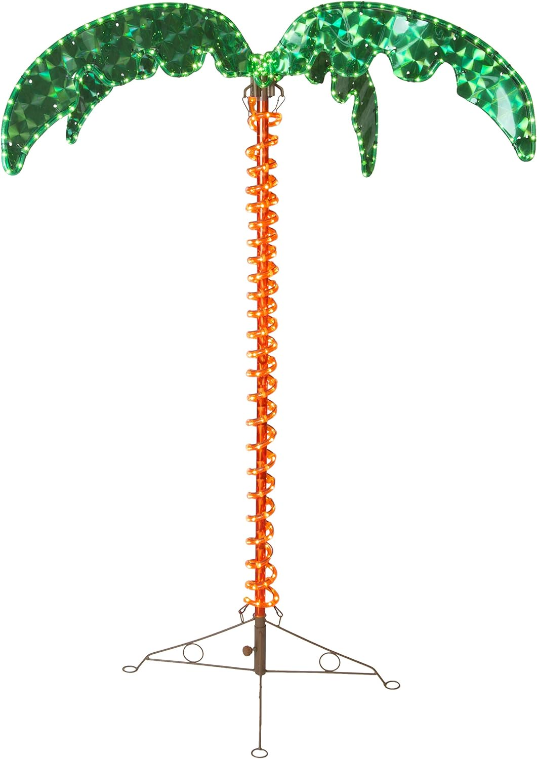 Deluxe Tropical LED Rope Light Palm Tree with Lighted Holographic Trunk and Fron