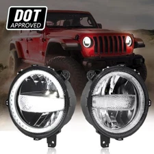 AUXBEAM 9" inch LED Headlights DRL Hi/Lo for Jeep Wrangler Sport S 2018 2019