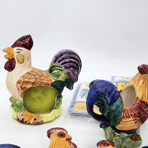 Kitchen Chicken Lot! 10 Pieces. Scrub Holder, Cream &Sugar, Napkin Holder, S&P + - Picture 19 of 22