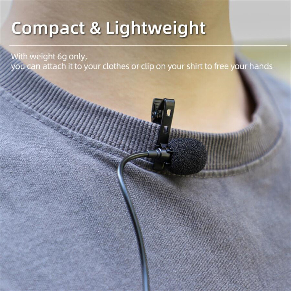 Lavalier Microphone Clip-on Lav Mini Mic Vlog Accessories for Insta360 X4 Camera