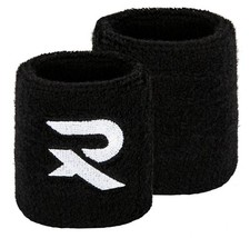 Sports Wrist Sweatbands X2 Black Cotton Wristbands Squash Tennis Fitness Running