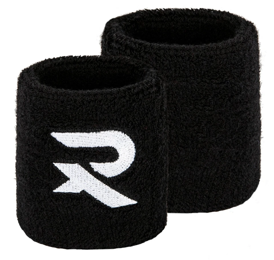 Sports Wrist Sweatbands X2 Black Cotton Wristbands Squash Tennis Fitness Running - Image 2 of 4