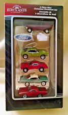 FORD ORNAMENT SET 5 NEW MINI 2007 THUNDERBOLT TBIRD FAIRLANE KURT ADLER RESIN