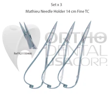 Set x 3 Mathieu Pliers High Quality Pliers Needle Holder Orthodentalusa Corp USA