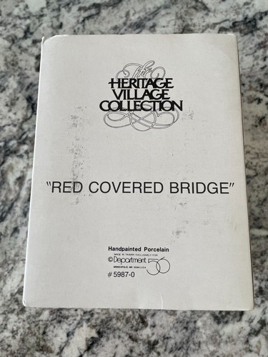 Dept 56 Heritage Village Collection Red Covered Bridge - Picture 6 of 10