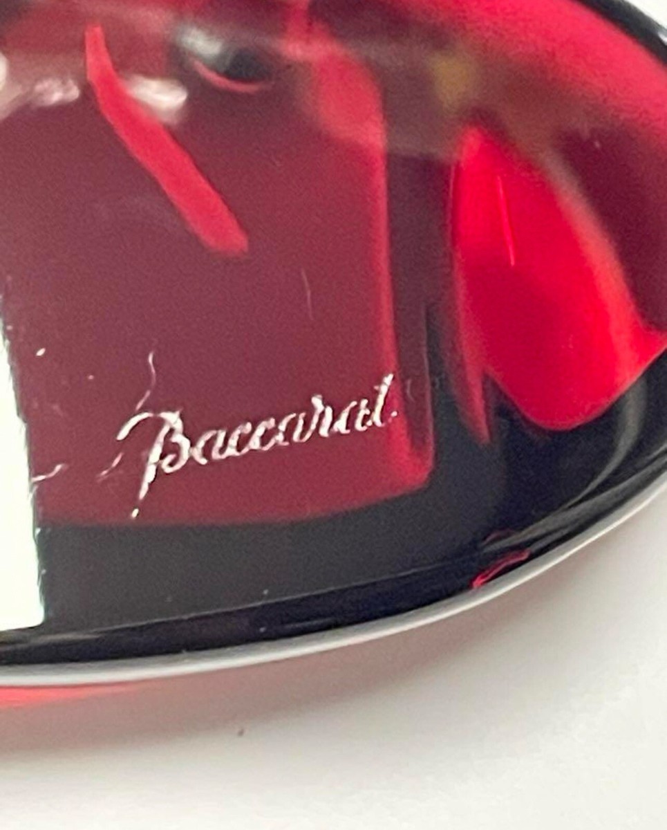 Baccarat Crystal Pendant Heart Clear Red Necklace Choker