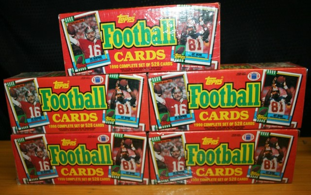 5 UNOPENED BOXES TOPPS 1990 FOOTBALL CARDS COMPLETE SET 528 2640 TOTAL 