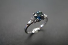Teal Sapphire Ring, Sapphire Ring, Unique Engagement Ring, Blue Sapphire Ring