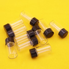 10x 3ml Small Cute Glass Vials Bottles Clear Containers with Screw Cap Black New