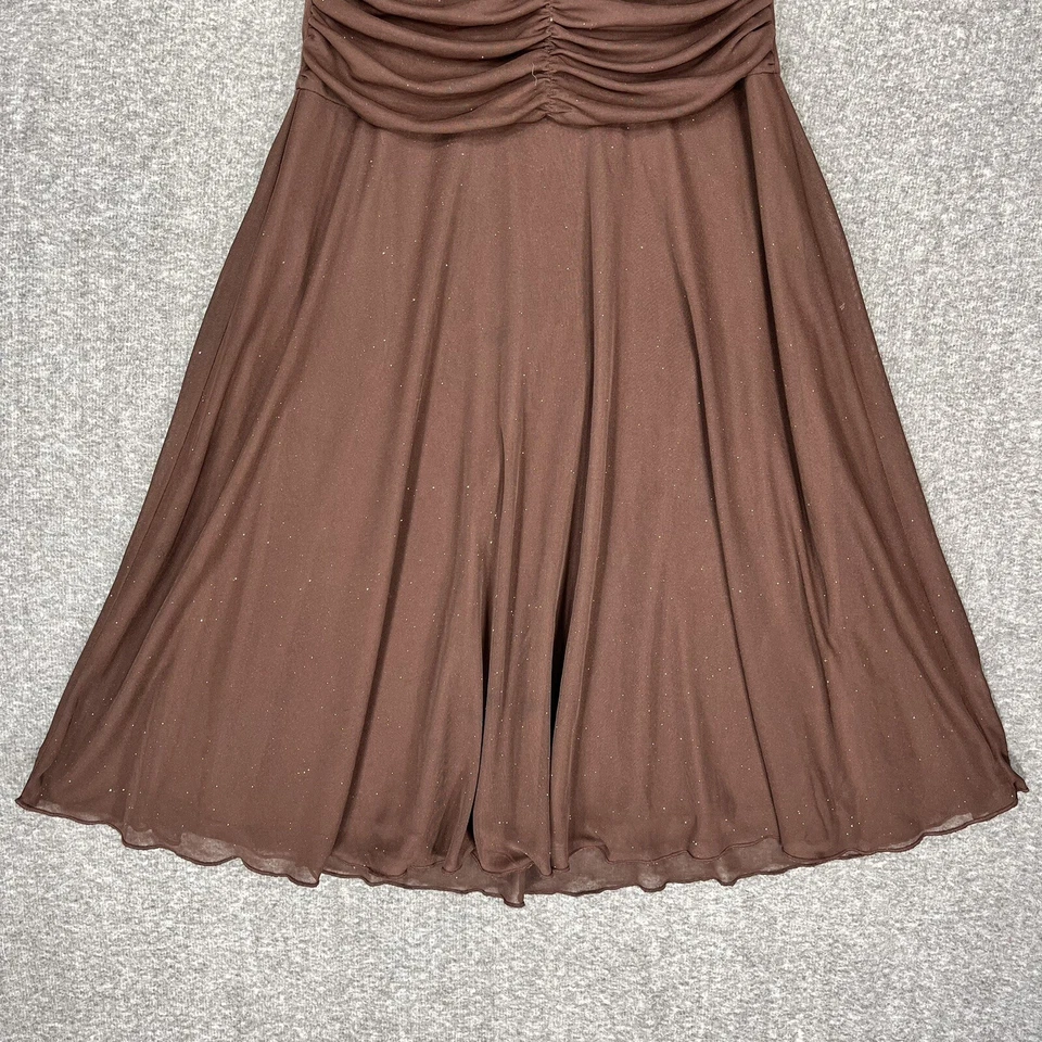 Y2K Speechless коричневый с бретелью через шею трапециевидный колена платье женщин M чистый с подкладкой - Изображение 3 из 4