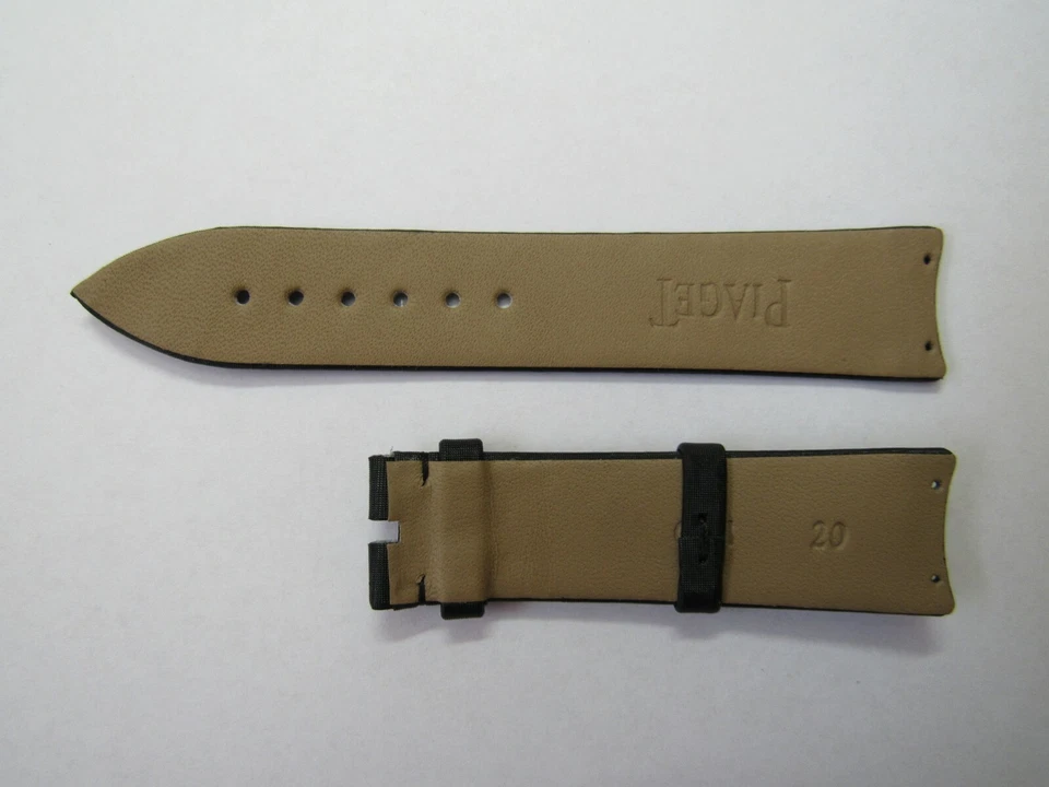 CORREA DE RELOJ PIAGET 20 MM X 18 MM SATINADO/CUERO EXTREMOS CURVOS GENUINOS CON AGUJEROS Foto 2 de 4