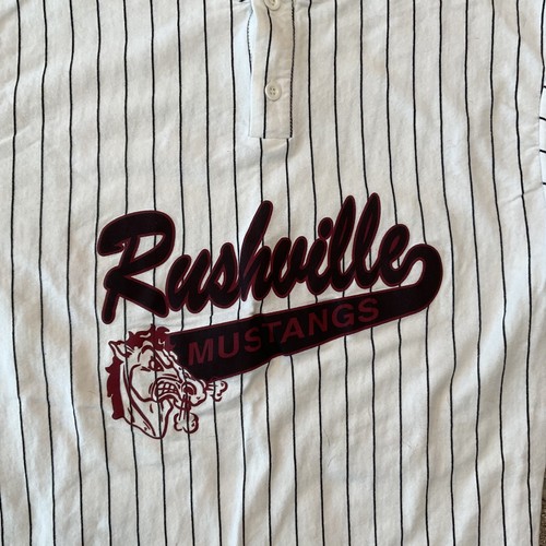 Teamwork Rushville Mustangs Athletic Apparel Baseball Jersey. NWOT Made in USA - Picture 2 of 5