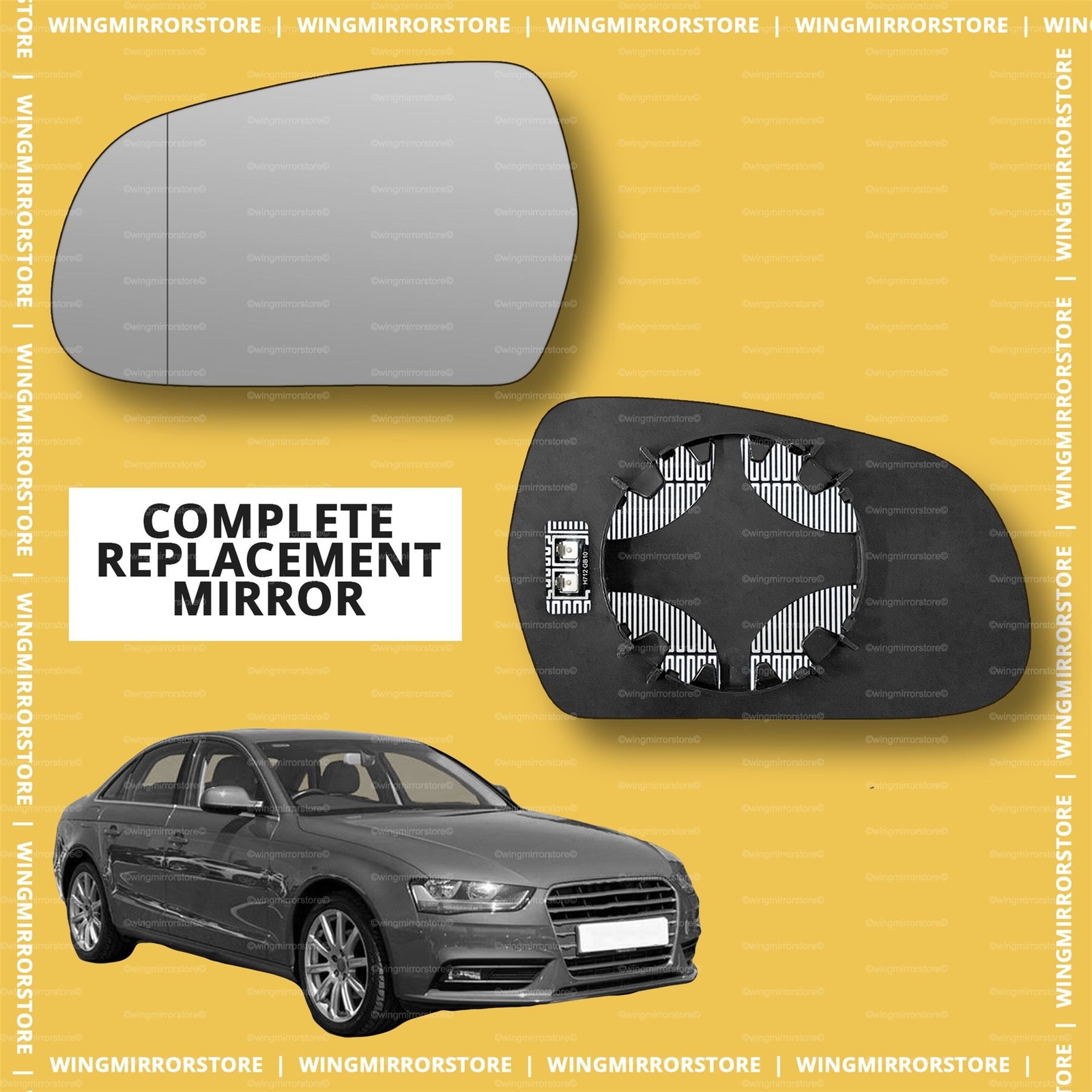 Left near side for Audi A4 20102015 Wide Angle heated wing mirror