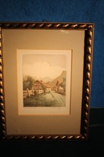 Antik Radierung koloriert