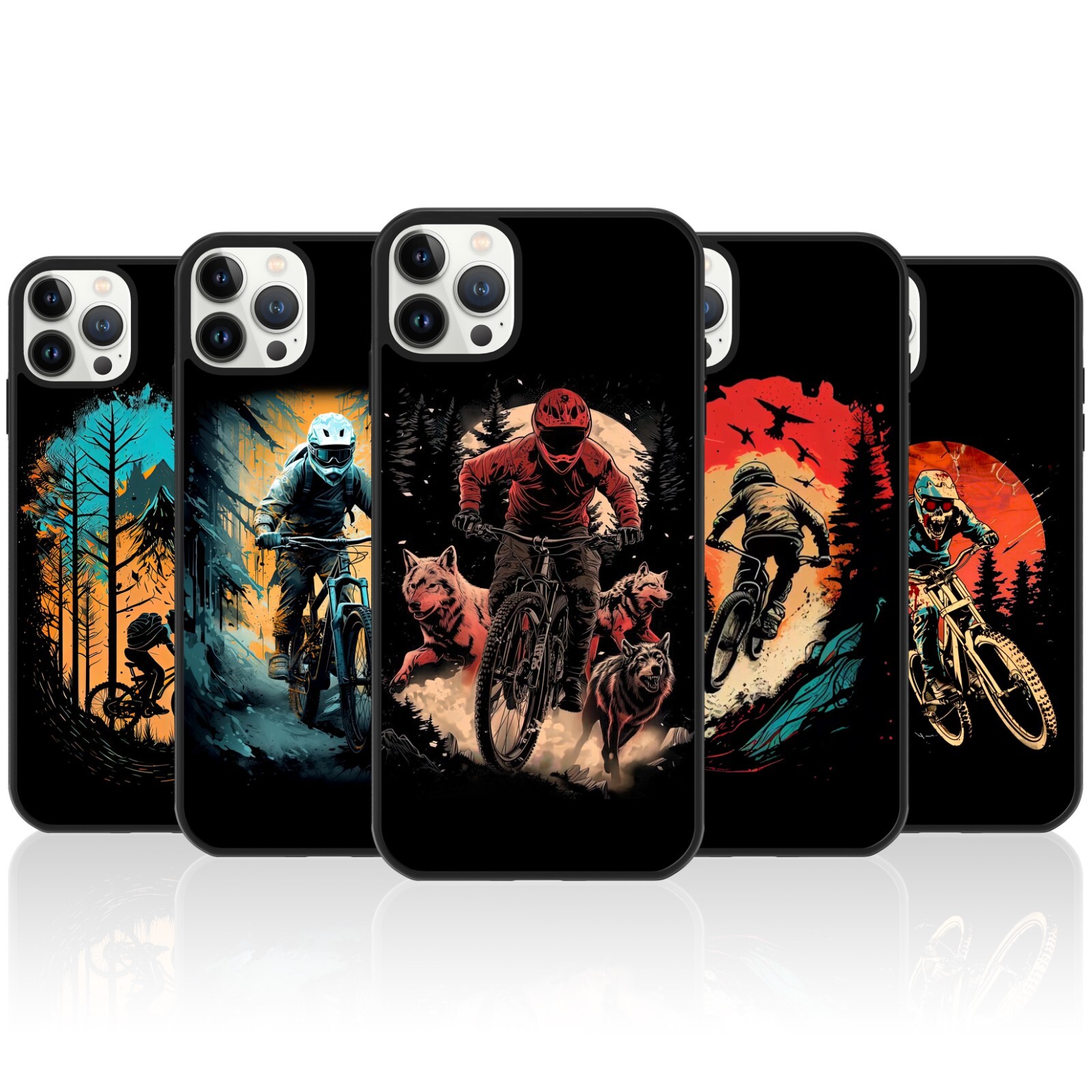 Funda de teléfono TPU para ciclismo de montaña para iPhone Samsung MTB descenso bicicleta amante regalo
