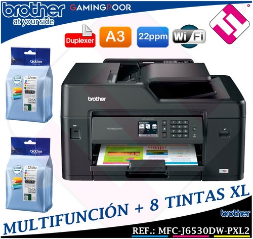 PACK MULTIFUNCION BROTHER MFC J6530DW + 8 TINTAS DUPLEX ESCANER IMPRESORA  DIN A3 | eBay