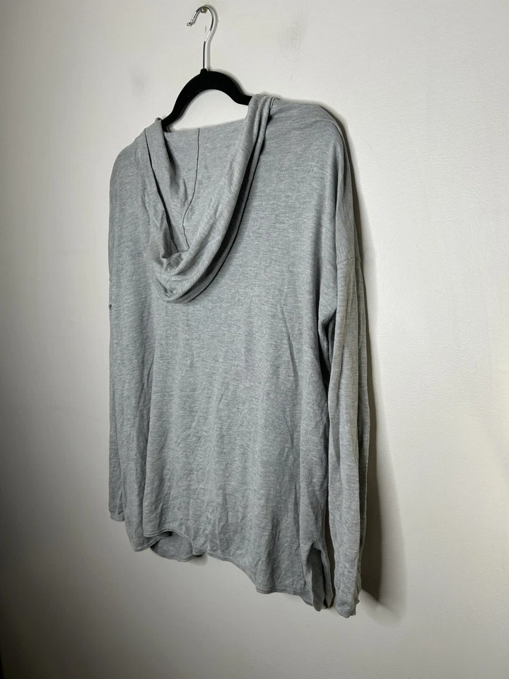 Garnet Hill Women's Gray Long Sleeve Hooded Pullover Silk Blend Size Medium - Image 4 of 4