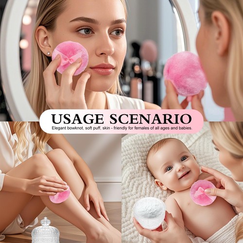 Große Puderquaste mit Behälter, waschbare Velours Staubquaste für Make-up - Bild 7 von 8