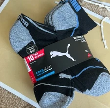 PUMA No Show Socks Women 10 Pair Coolmax Multicolor 5–9.5 Moisture Wicking