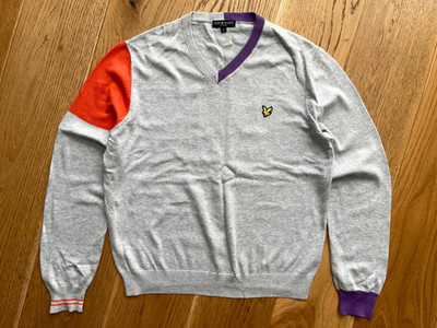 LYLE & SCOTT VINTAGE GRAU PULLOVER HERREN RETRO STYLED L/S SWEATER PULLI LARGE