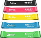 Resistance Bands, Set of 5 Skin-Friendly Resistance Fitness Exercise Loop Bands