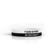 GOD IS FIRST BRACELET, IM SECOND Bracelets, Large, White/Black