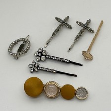 Vintage Rhinestone Hair Clip Bobby Pin Set Retro-Inspired Goth Floral Unique