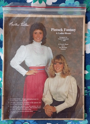 Vintage 80er Martha Pullen Biesen Fantasy Bluse viktorianischer Prärie-Stil 12-18