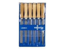 Vallorbe 100mm/4" Essential File Set Of 6 With Handles, Cut2 In Pouch