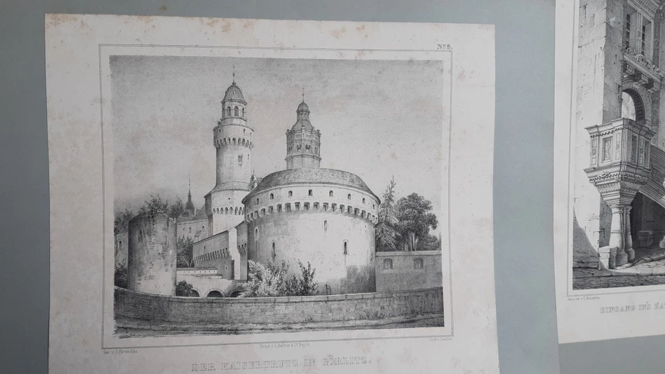 3 Grafiken: Görlitz Kaisertrutz Krypta Petrikirche Eingang Görlitzer Rathaus - Bild 2 von 4