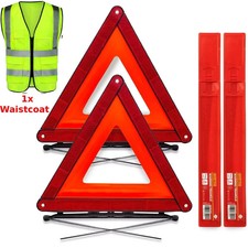 2 x Warning Car Triangle Reflective Road Emergency Breakdown Safety Hazard