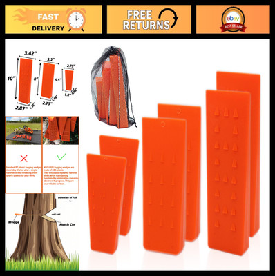 6pcs Tree Felling Wedges for Chainsaw Safety - ABS Plastic Logging Tools, 3 Size