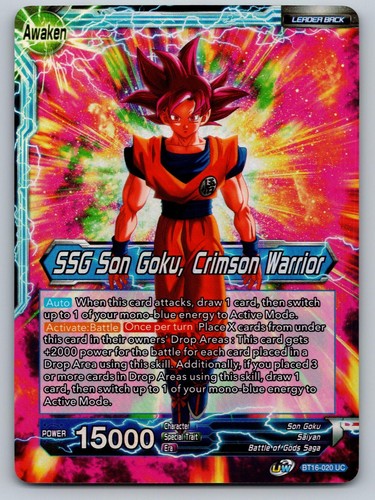 Son Goku // SSG Son Goku, Crimson Warrior BT16-020 Dragon Ball Super Realm of the Gods card