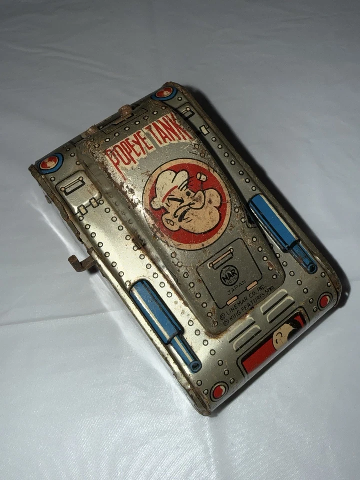 复古 20 世纪 50 年代 Linemar 锡发条背心 - 大力水眼 - 日本制造不起作用 — 第 2/4 张图片