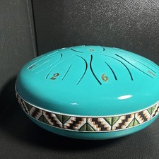 6  STEEL TONGUE DRUM with book  more  Great Condition