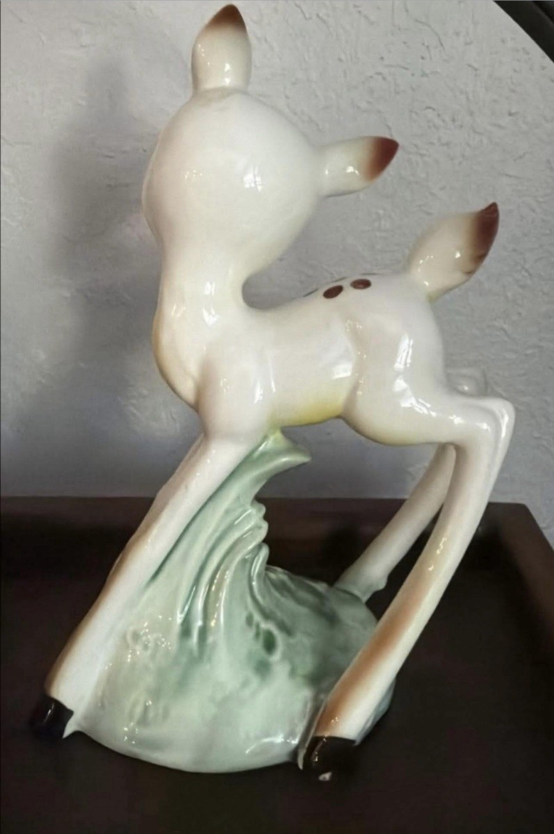 * vintage figure ୨୧ * 真っ白 可愛い ひつじちゃん Rare Vintage Kitsch White Anthropomorphic Fawn Deer Made In Japan