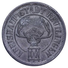 Moneda Alemania Necesidad 50 Pfennig 1918 Reutlingen - Zinc